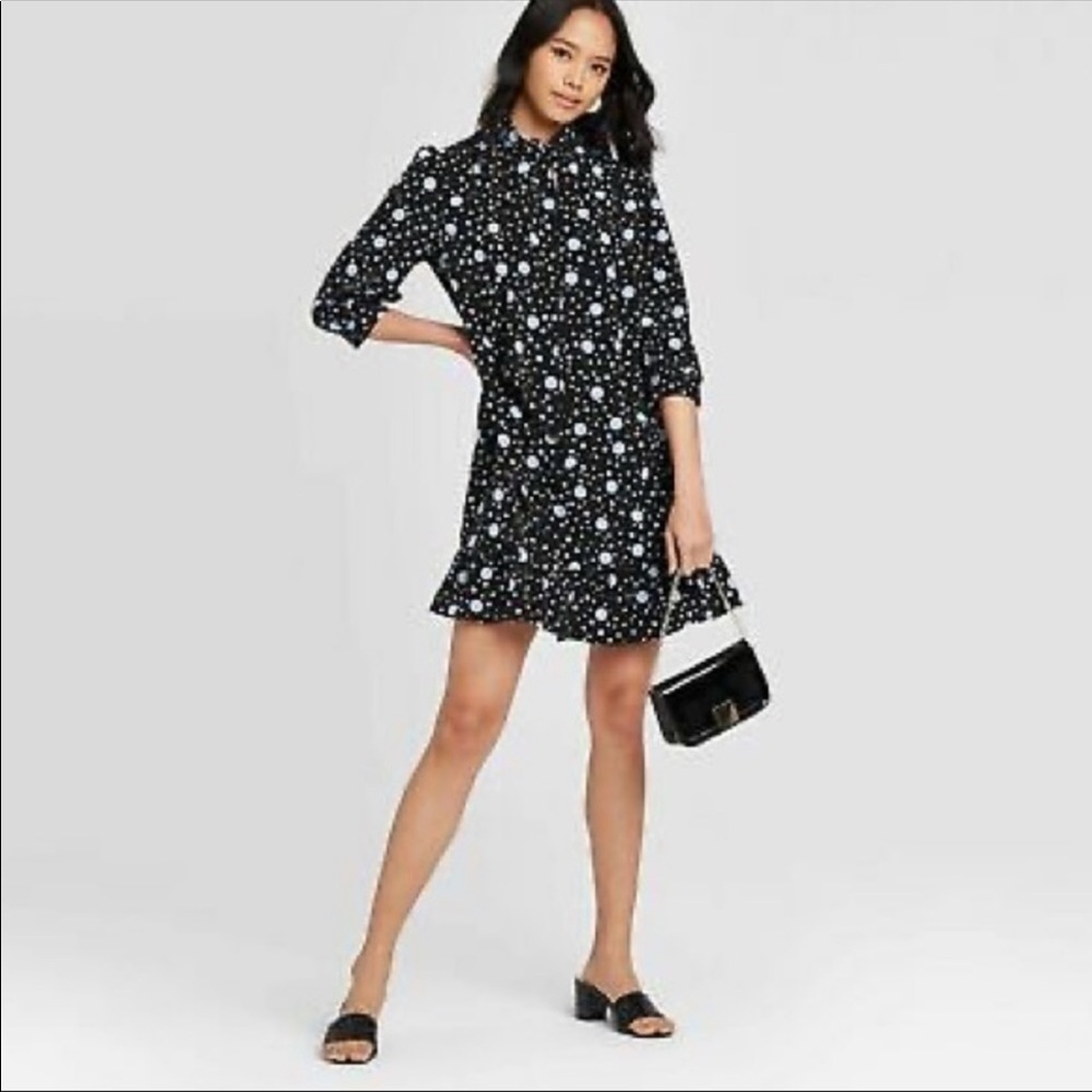 Who What Wear Polka Dot Shift Dress